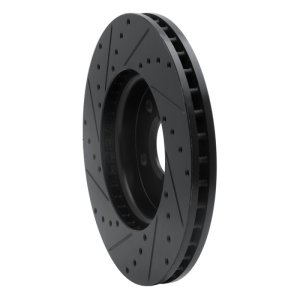 Buick Allure Brake Rotor (1) - Front Right - R1 Concepts - Drilled & Slotted - Black - `10-`25